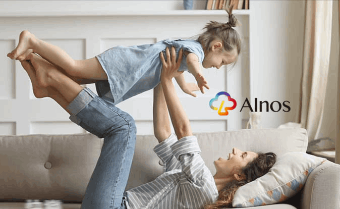 Mother playing with child